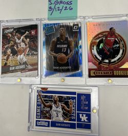 X4 Rookie BAM ADEBAYO card lot  83 point game !!!  2017-18 Optic Shock Prizm - Prestige -Essentials