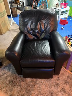 Dark Brown Leather Recliner Chair