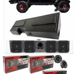 JEEP GLADIATOR FULL BASS AND VOICE PACKAGE KICKER AUDIO INSTALLED HITS HARD