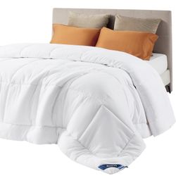 Bedsure Comforter Duvet Insert - Quilted Comforters Duvet, GentleSoft Down Alternative Bedding, with 8 Tabs, Gifts for Women/Men, White CAL KING  