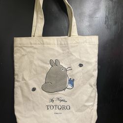 Japan Studio Ghibli My Neighbor Totoro Embroidery Canvas Tote Bag 
