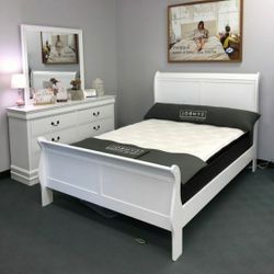 Louis Philip White Sleigh Bedroom Set