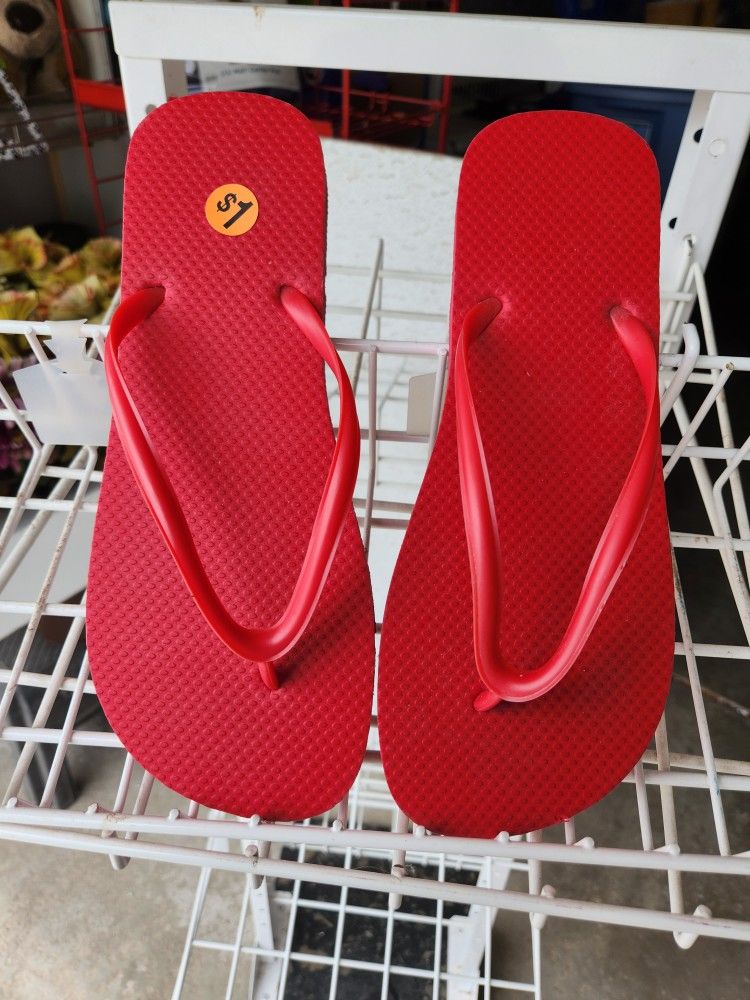 Red Flip Flops Large