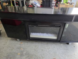 Up to 70 inch TV stand with Bluetooth speaker and fire place