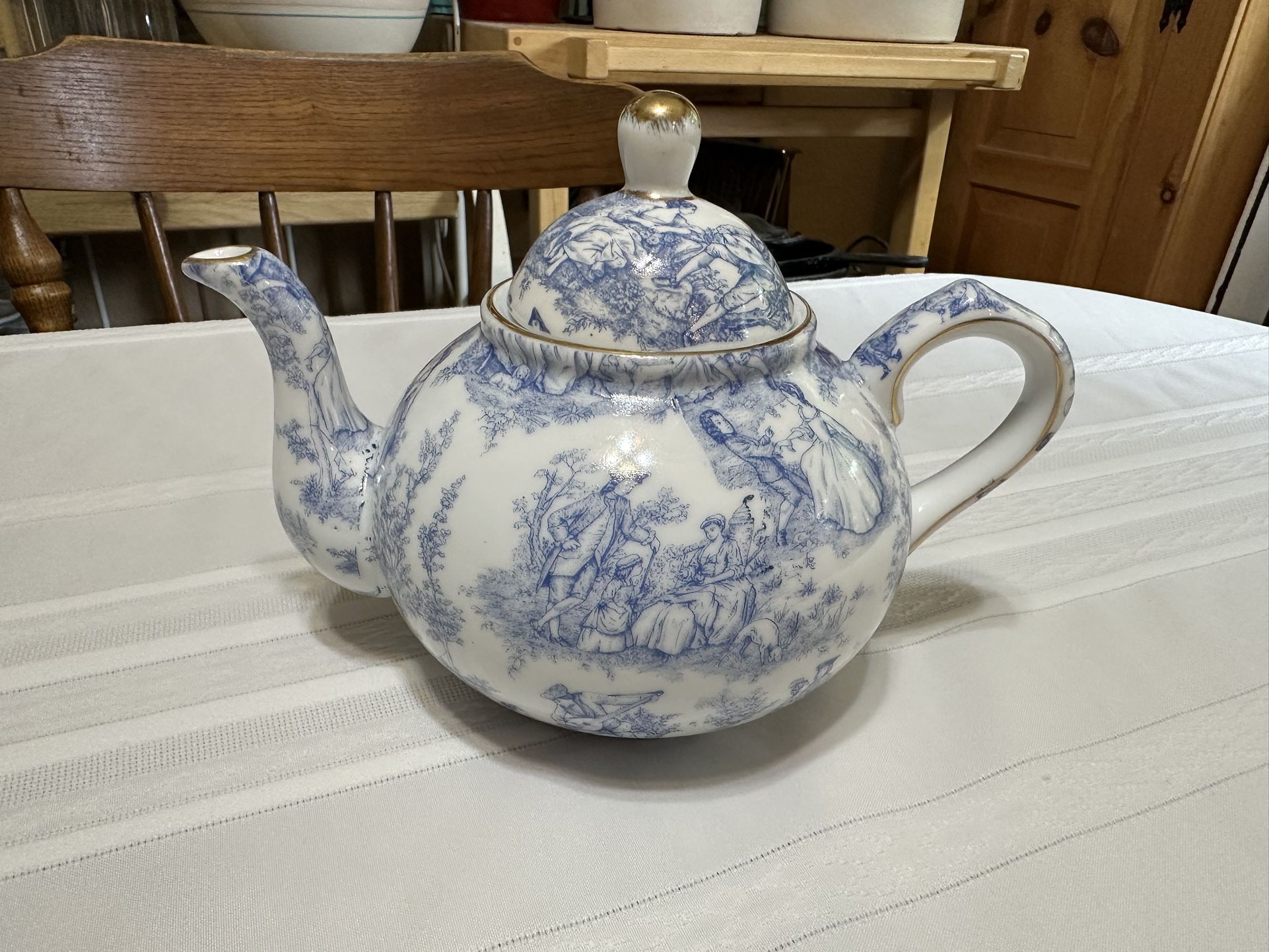 A Special Place Blue & White Toile Design Teapot
