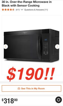 Whirlpool 30 Inch Over The Range Microwave
