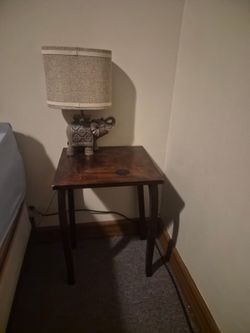 Dark Wood Nightstand End Table