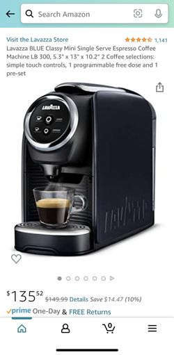 Lavazza BLUE Classy Mini Single Serve Espresso Coffee Machine
