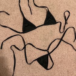 New small medium black thong bikini festival lingerie top outfit