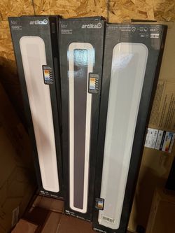 Artika 5.98 in. Aiden Matte Black Or White  LED Flat Panel 30-Watt 5CCT Selected LED Integrated Linear Flat Panel NEW $40 EACH PICK UP ONLY