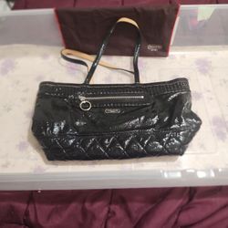 Coach Liquid Gloss Black Tote Bag 
