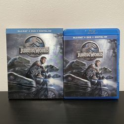Jurassic World Blu Ray + DVD Combo 2 Disc Holo Slipcover Dinosaur Movie 2015