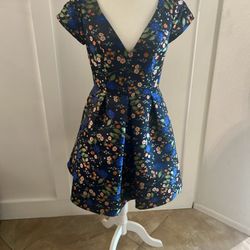 Davids Bridal Floral Jacquard Short A Line Dress Size 8