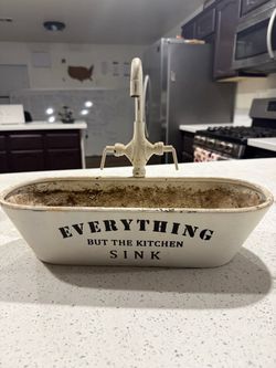 Vintage Farmhouse “Everything But The Kitchen Sink” Planter