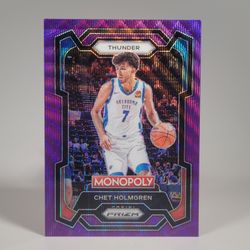 Chet Holmgren 23-24 Prizm Monopoly Purple Wave #62 & 22-23 Select Concourse RC 