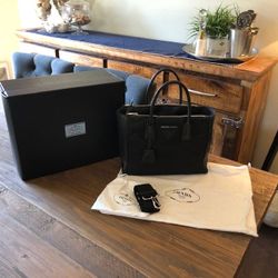 Prada Double Tessuto Concept Black Leather/Nylon Satchel