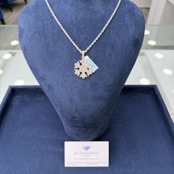 Pendant Snowflake ❄️ 10k Gold Diamonds Real 
