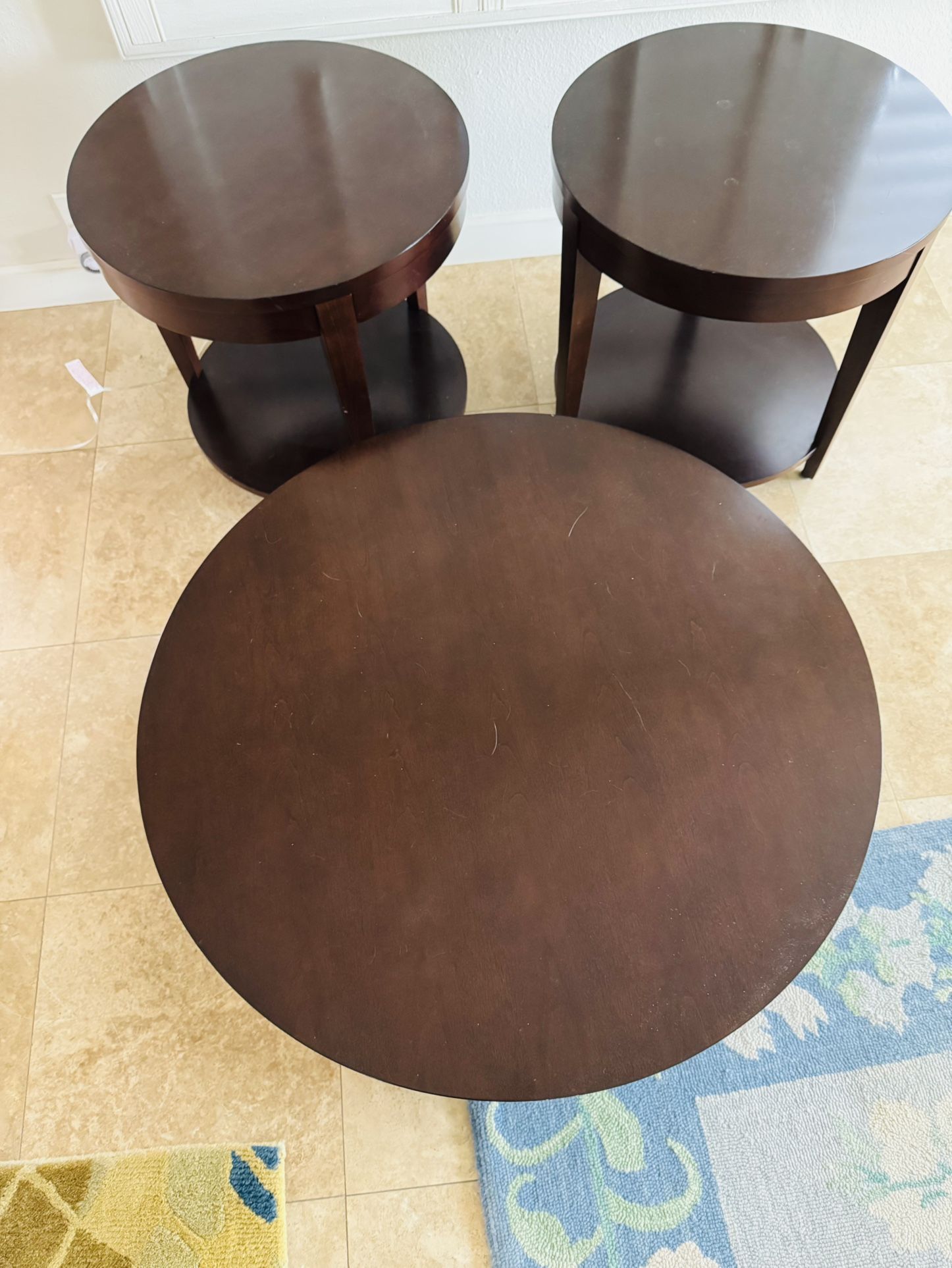 Two End Tables & Matching Coffee Table