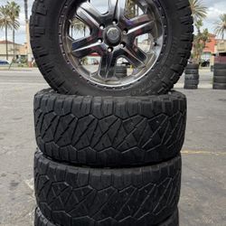 4USED TYRES AND WHELLS. FIT CHEVY SUBURBAN,SILVERADO, THAHOE ,GMC SIERRA.     @$750, INSTALLED ALL4 FULL SET 