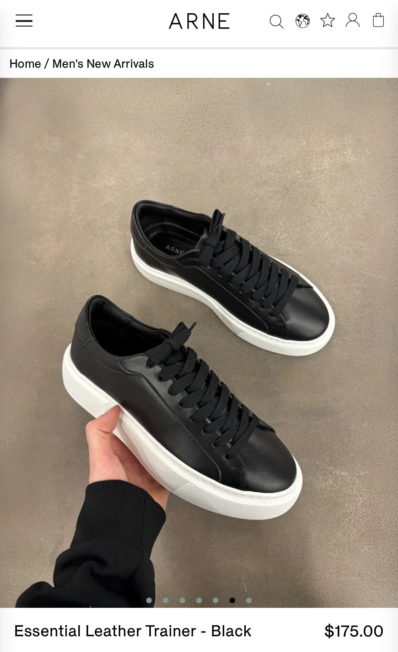 ARNE Men black Leather Shoes