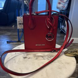 Michael Kors Red Leather Handbag Brand New