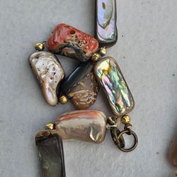 Vintage abalone mother of pearl necklace.