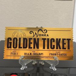 24k Gold Foil Plated Willy Wonka Golden Ticket Collectible