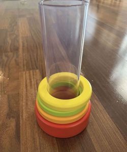 Lovevery Wooden Rainbow Stacker Clear Tube First Blocks 9-10 Months Explorer Play Kit baby toy In good condition Montessori toy