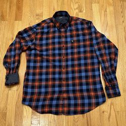 Men's Multi Plaid Flannel Button-Down Shirt