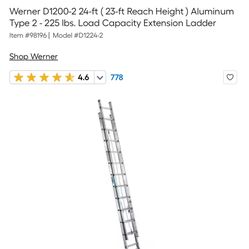 24’ Sears Aluminum Extension Ladder $125. 8’ Fiberglass Stepladder $85 5’ Stepladder $25 