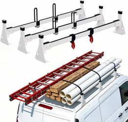 Ladder Rack for Van Fits for Ford Transit Connect 2014-On,Roof Rack for Cargo Van No‑Drill Required (Not Fit for Full-Size Ford Transit),3 Crossbars,8