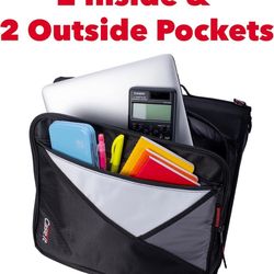 Case-it The Universal Zipper Binder - 2 Inch O-Rings - Padded Pocket That Holds up to 13 Inch Laptop/Tablet