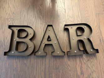 “BAR” light up letters