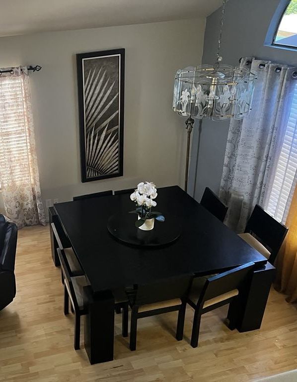 Black dining Table With 8 Chairs
