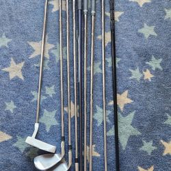 TiTech XG4 Beginner Golf Club Set P-6, Hybrid 4/3, 3 Wood,  Driver, Putter In Overall Good Condition 