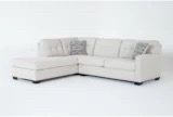 Callahan Beige Linen Fabric 105" 2 Piece L-Shaped Sectional With Left Arm Facing Chaise