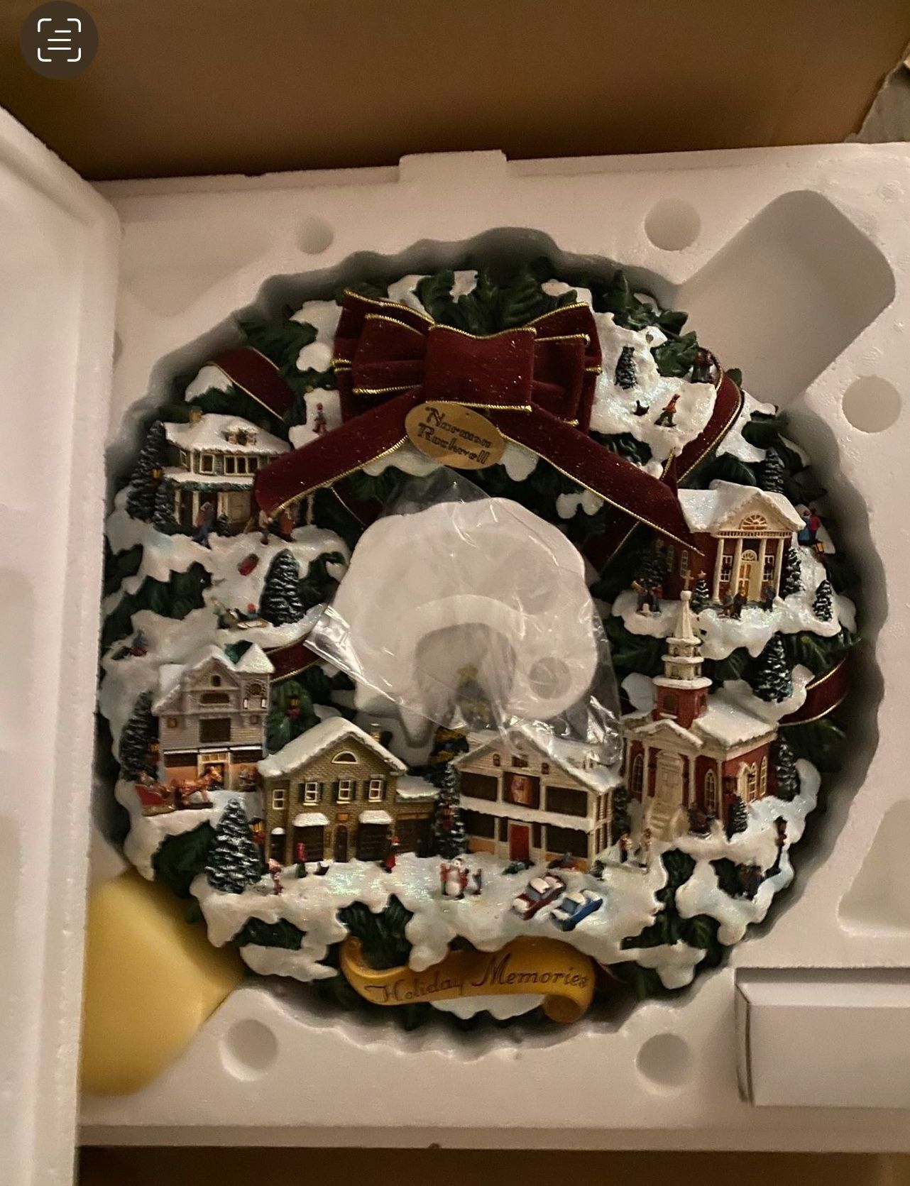Norman Rockwell holiday memories wreath