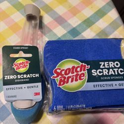 Scotch-Brite Zero Scratch Dishwand & Scrub Sponges (9$$)