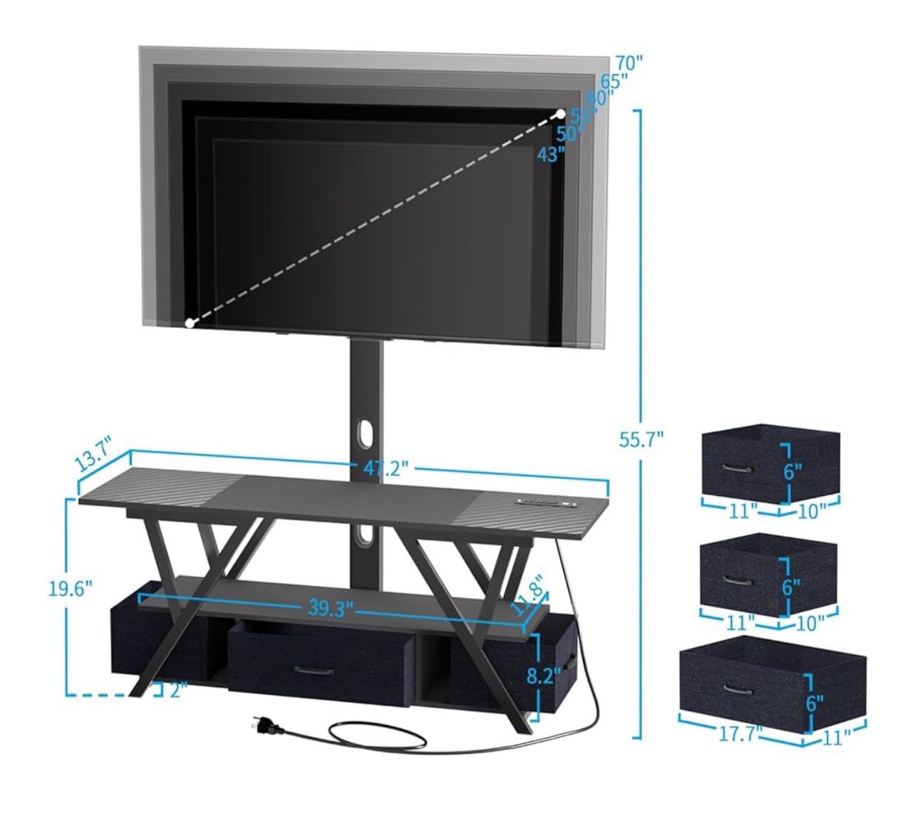 TV STAND WITH SWIVEL MOUNT