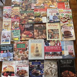 30 Books and Magazines on Cooking, Baking, Cake Decorating and the Like - Some Vintage