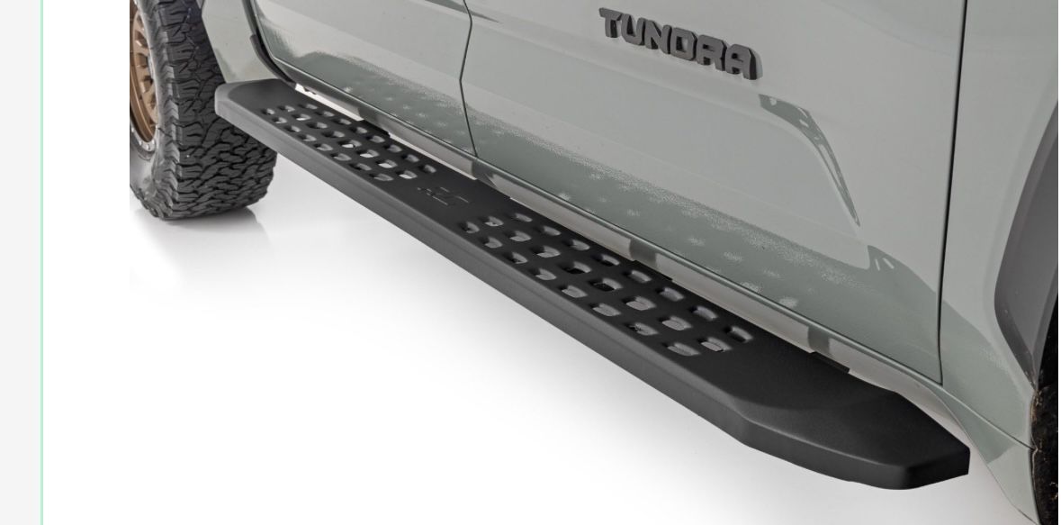 Rough Country RPT2 Running Boards For Toyota Tundra (2022-2025) Crew Cab - Sleek Profile, Non-Slip Step, Rust Resistant, Easy Install