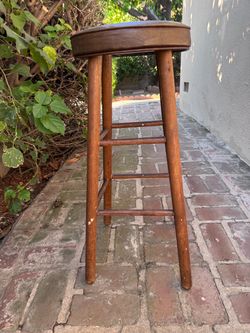 Wooden Bar Stool with Padded Seat