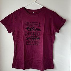 Grateful Thankful Blessed Shirt, XL