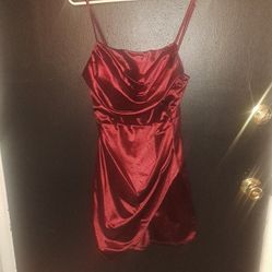 Deep Red Mini Dress (Size M)