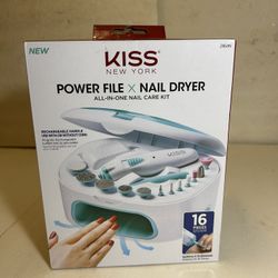 New 16 Piece Nail Dryer & Nail File For Manicures & Pedicures Nail Care Kit 