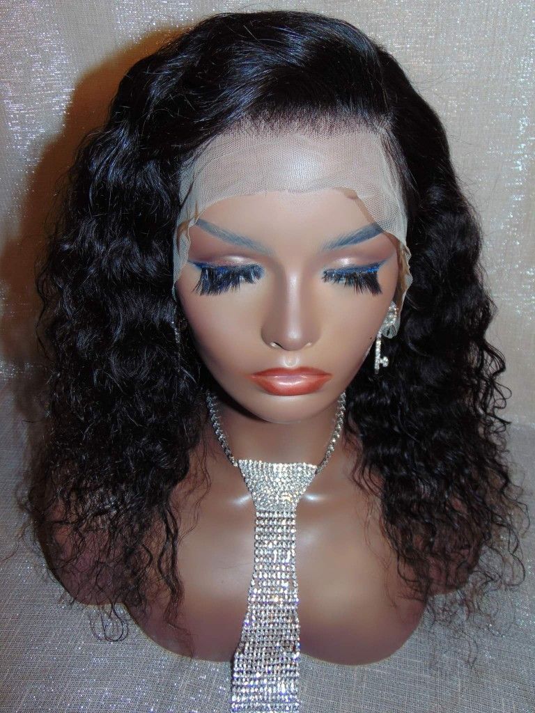 16 Inch Natural Deep Wavy Glueless Wig