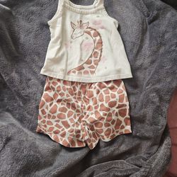 A Giraffe Outfit Tank Top And Giraffe Shorts