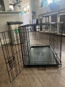 30 Inch Metal Dog Crate with Gray Fabric Cover