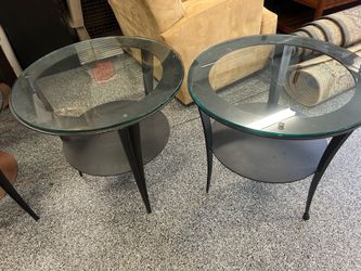 2 sets of glass end tables
