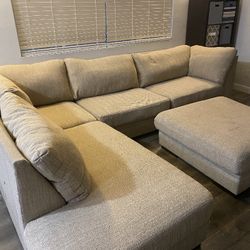 Nice Sectional Couch With  the  Ottoman 